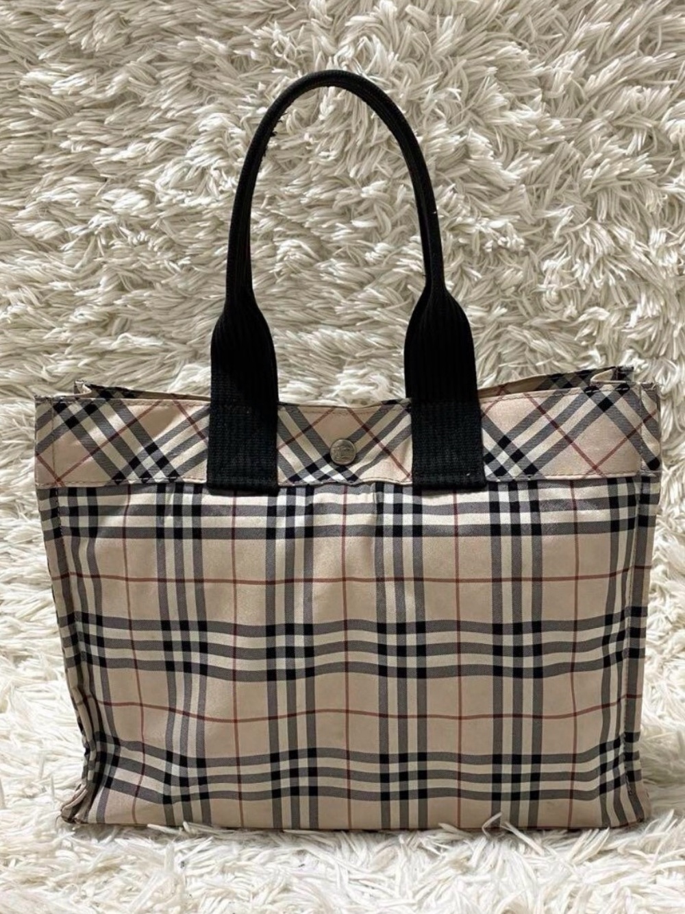 Burberry London Blue Label tote bag Nova check color beige